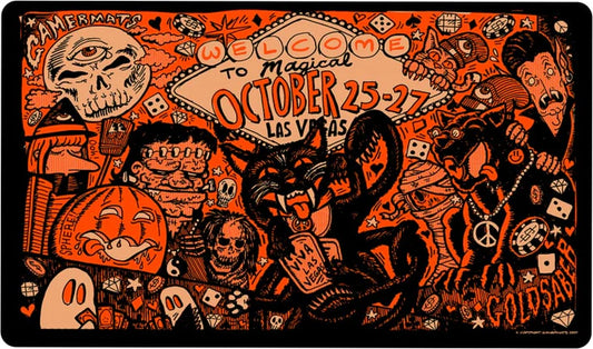 GamerMats: Goldsabertooth: Magic Con Las Vegas 2024 - Black Stitched Edging 24" x 14" x 1/8"