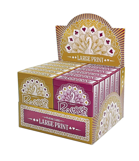 Peacock Playing Cards: Large Print