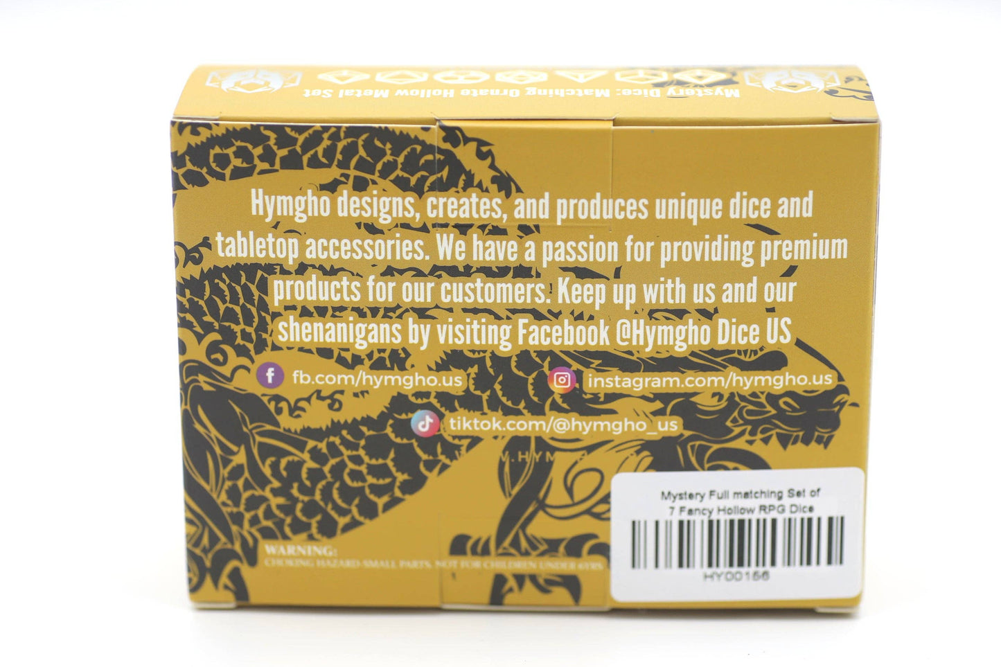 Mystery Set of 7 Matching Ornate Hollow Metal Dice