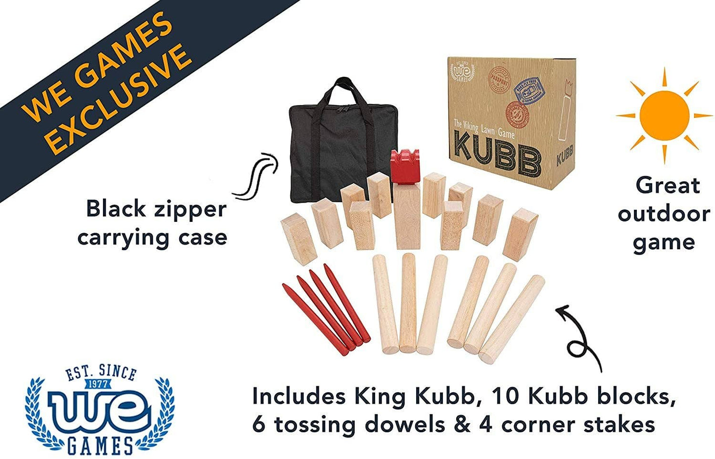 Outdoor Viking Kubb Chess Yard Game