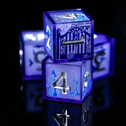 Dice Set: Haunted Landscapes 4-Piece Glow in the Dark Iconic D6 Dice Set