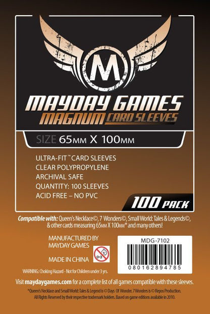 Mayday Card Sleeves: Magnum 65mm x 100mm - Blue (100) Mayday Card Sleeves: Magnum 65mm x 100mm - Blue (100)