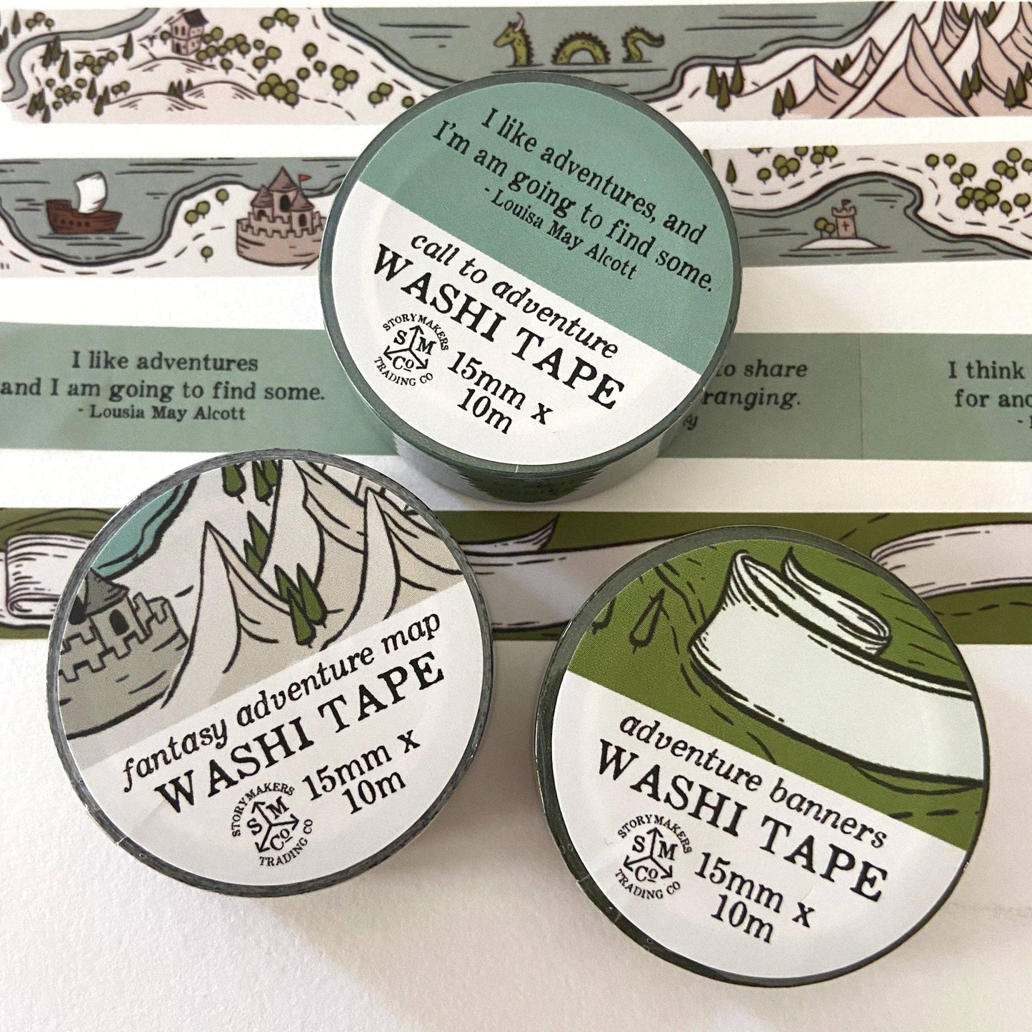 Fantasy Adventure Map Washi Tape - for world builders, RPG,