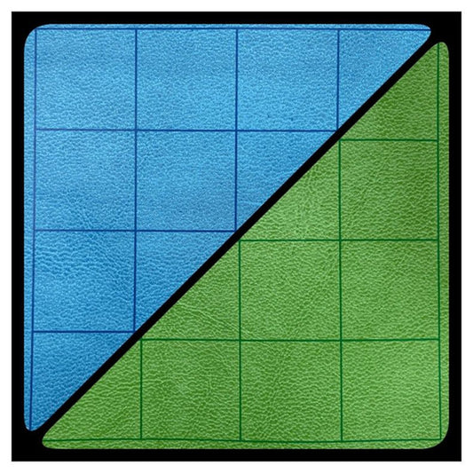 Chessex: Battlemat Reversible (1 in): Blue/Green Squares (23.5 in X 26 in)