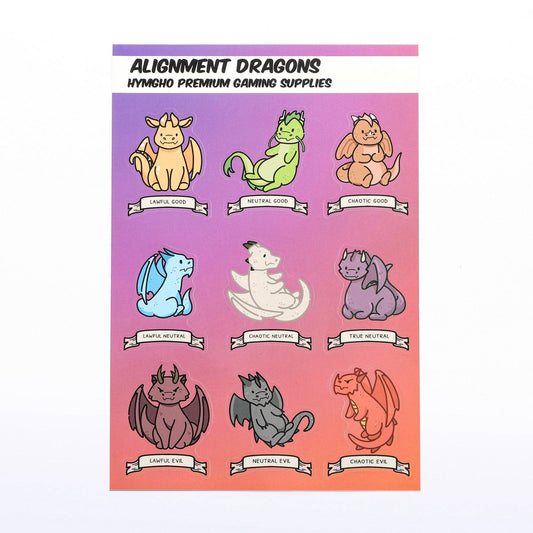 Quest's Reward Fine Art Sticker Sheet - Alignment Dragons
