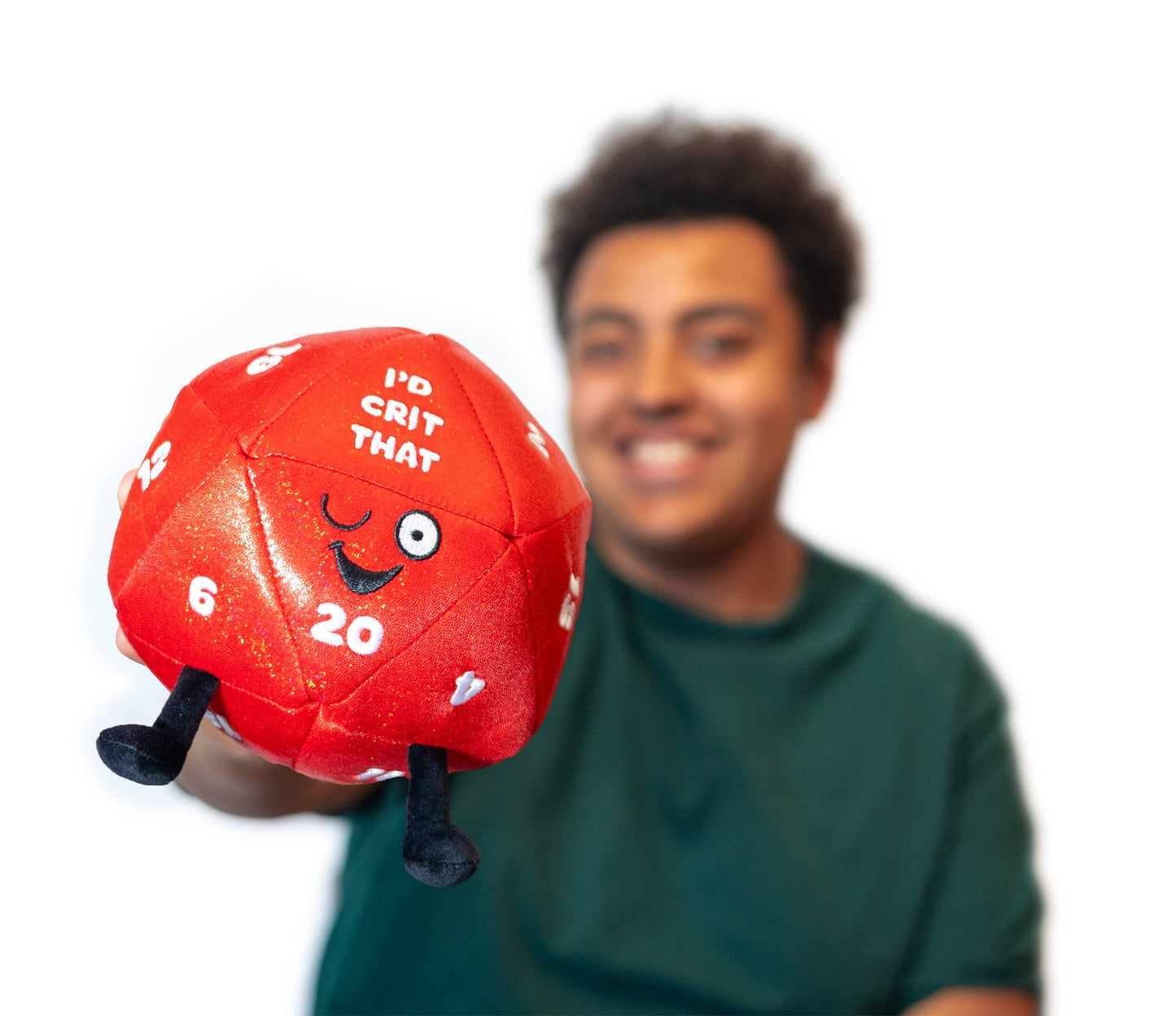 Dice Gamer Plush  "I'D Crit That"  Soft Toy Funny Cute Gift