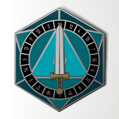 D20 Sword Spinner Pin