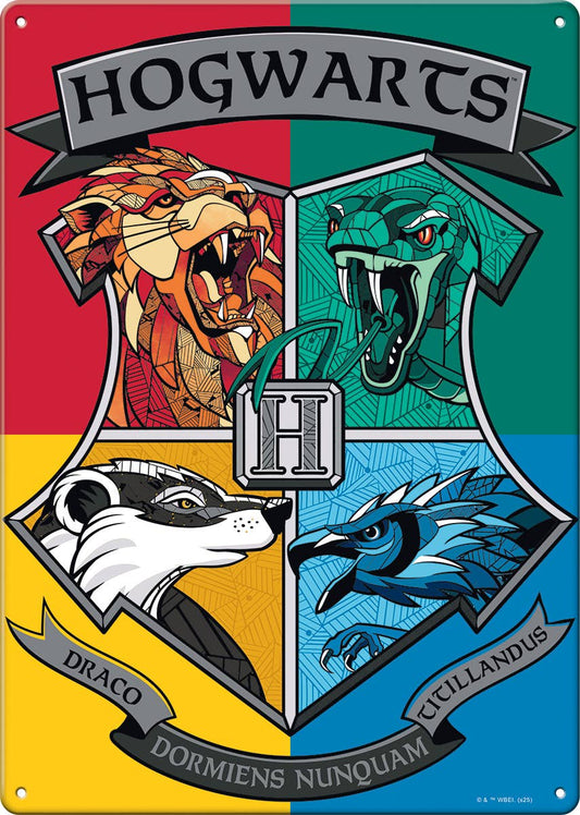 Harry Potter Hogwarts Crest Metal Sign