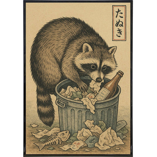 Trash Panda Japanese Ukiyo-e Original Poster Print