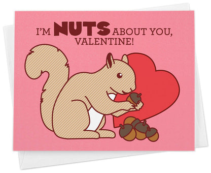 Nuts About You Valentine Squirrel Card