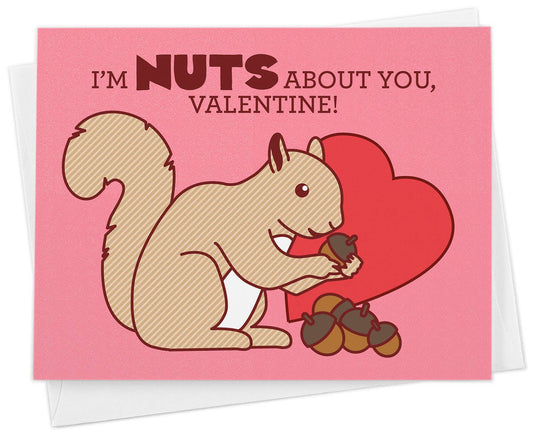 Nuts About You Valentine Squirrel Card