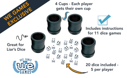 Liar's Dice Set of 4 Plastic Cups