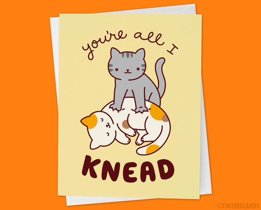 Cat Love Card - All I Knead