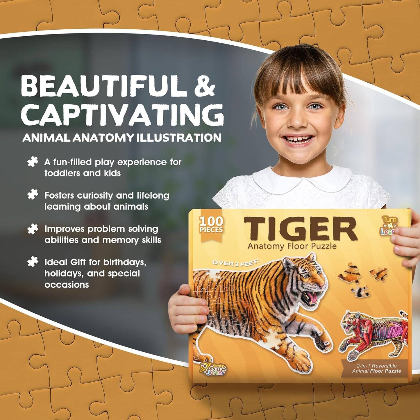 Turn N Learn: Tiger Puzzle