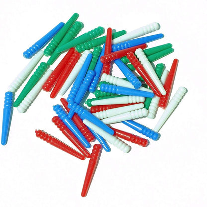 48 Standard Plastic Cribbage Pegs w/ a Tapered Design in 4 Colors