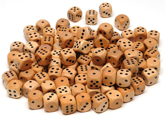 Wooden Dice - 100 Bulk Pack