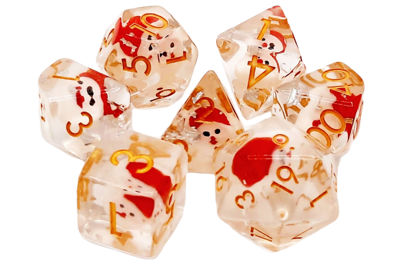 Old School 7 Piece DnD RPG Dice Set: Infused