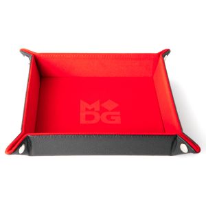 Folding Dice Tray: Velvet 10x10: Red