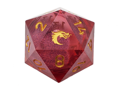 Old School Dice: 35mm D20 Sharp Edged: Liquid Infused