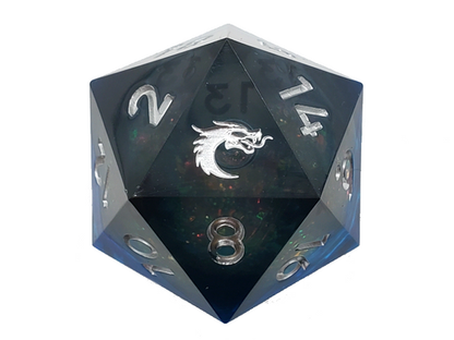 Old School Dice: 35mm D20 Sharp Edged: Liquid Infused