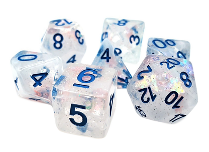 Old School 7 Piece DnD RPG Dice Set: Infused