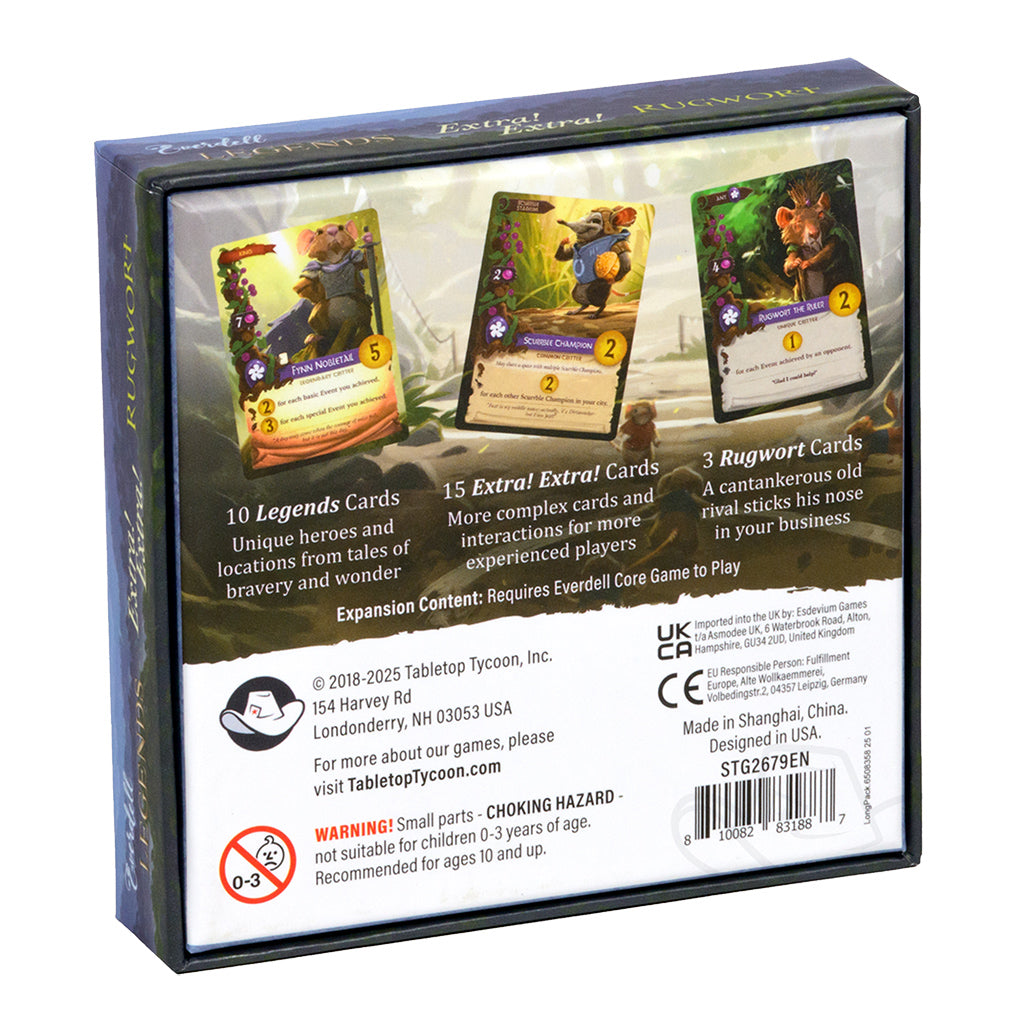 Everdell Legendary, Extra! Extra! and Rugwort Card Expansion