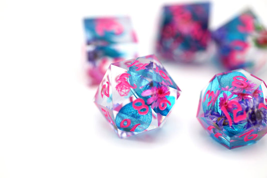 Captured Magic Hand Sanded Sharp Edge Resin - Vapor Wave Blossom