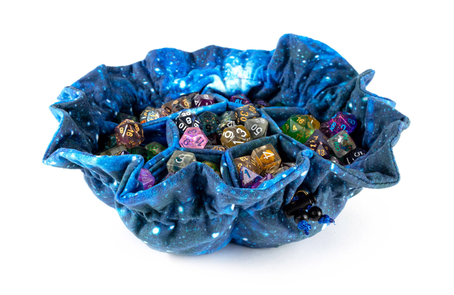 Velvet Compartment Dice Bag with 7 Pockets