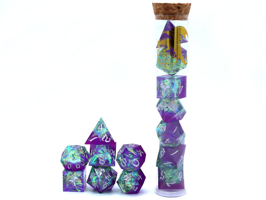 Captured Magic Hand Sanded Sharp Edge Resin - Purple/green