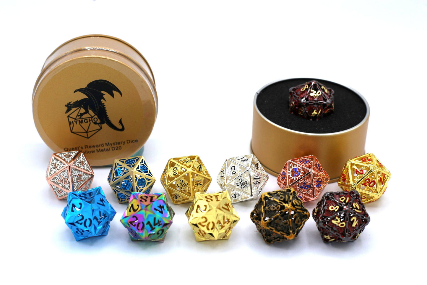 Quest's Reward Mystery Dice - Hollow Metal D20s