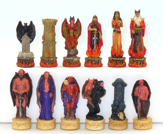 Chessmen - Fire & Dark Devils Resin Chessmen