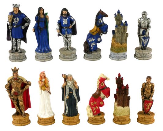 Chessmen - King Arthur Hand Painted Resin Chessmen